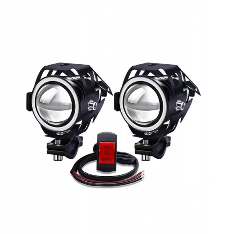 Przedni reflektor motocyklowy z niebieską obwódką 12V/24V YnGia 2 sztuki Wyjątkowa oferta