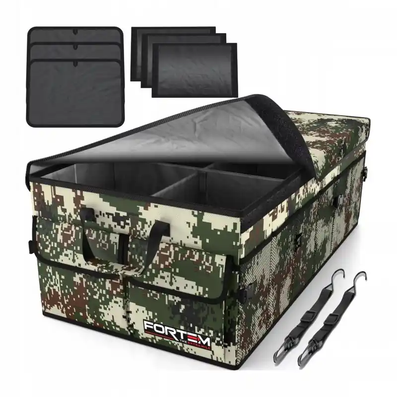 Taniej Organizer samochodowy FORTEM XL 85 L 40x75x25 cm moro duży składany