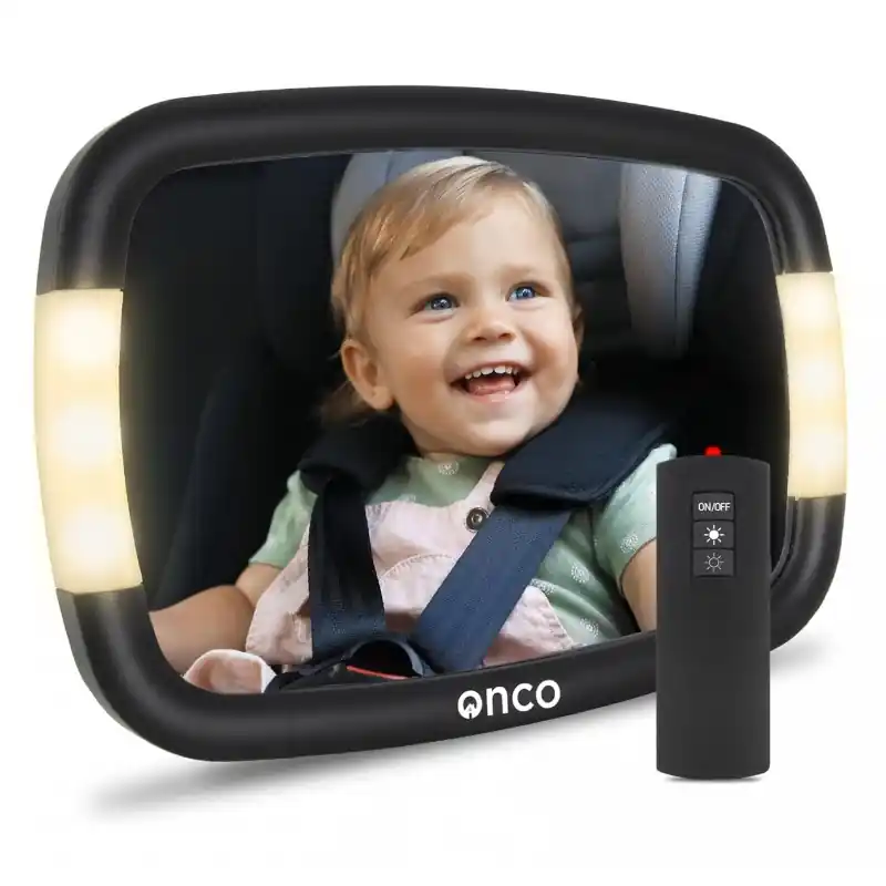 Wybór klientów Lusterko samochodowe dla dziecka z oświetleniem LED ONCO 28,5x20,5cm